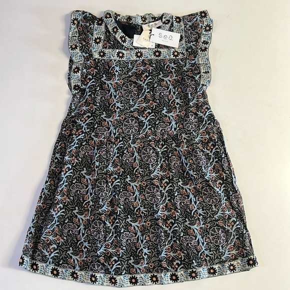 Sea New York Ruffled Girl's Marlee Print Flutter Dress Size 10Y